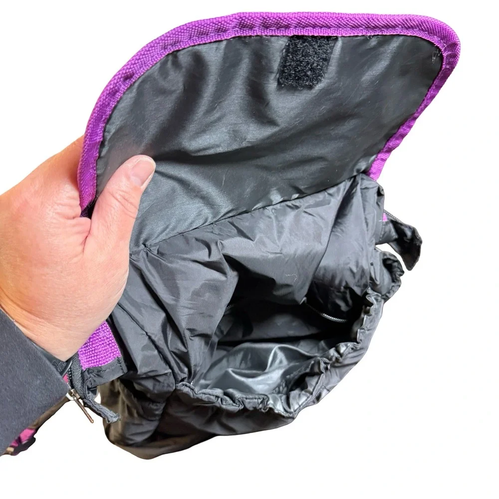 Justin Bieber 2011 Tour Merchandise Backpack Black Purple Puffer Bag Y2K RARE